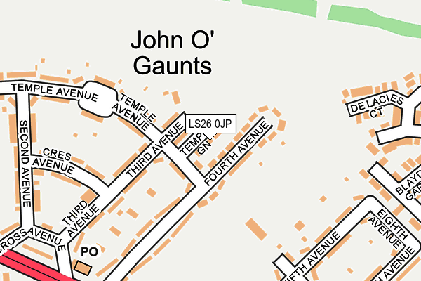 LS26 0JP map - OS OpenMap – Local (Ordnance Survey)