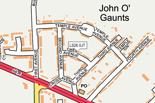 LS26 0JT map - OS OpenMap – Local (Ordnance Survey)