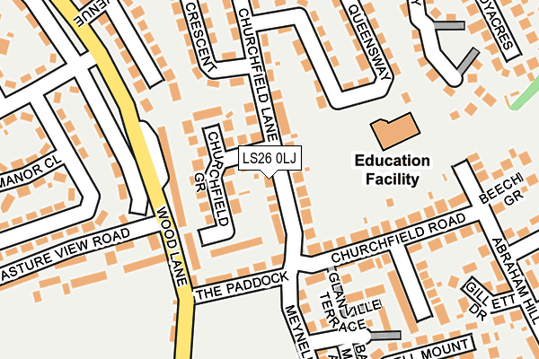 LS26 0LJ map - OS OpenMap – Local (Ordnance Survey)