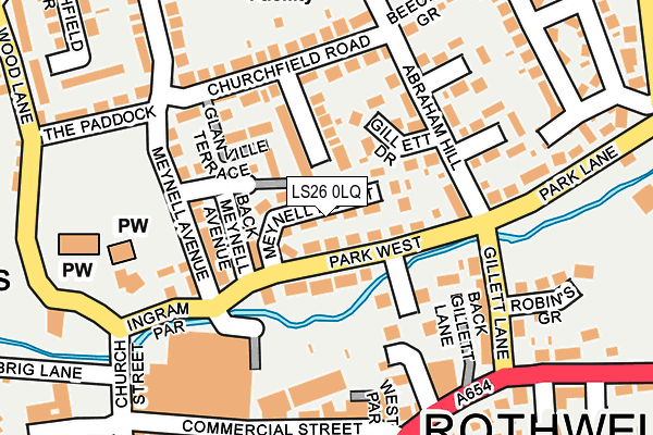 LS26 0LQ map - OS OpenMap – Local (Ordnance Survey)