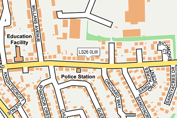 LS26 0LW map - OS OpenMap – Local (Ordnance Survey)