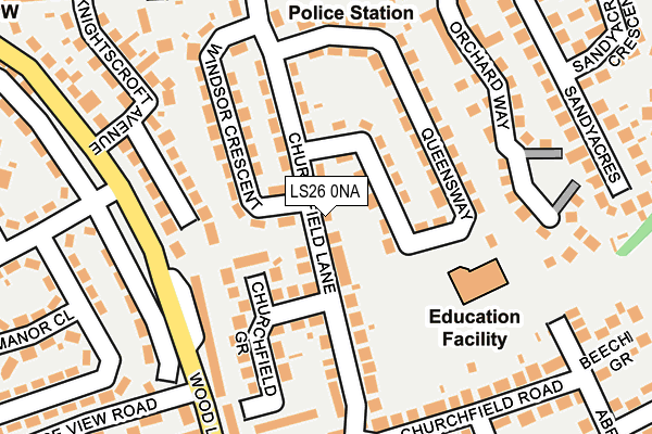 LS26 0NA map - OS OpenMap – Local (Ordnance Survey)