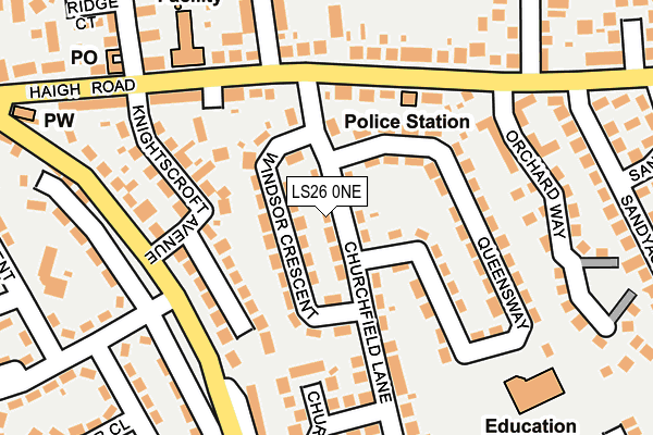 LS26 0NE map - OS OpenMap – Local (Ordnance Survey)