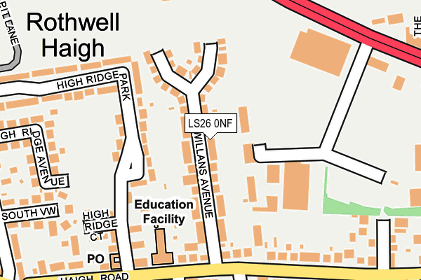 LS26 0NF map - OS OpenMap – Local (Ordnance Survey)