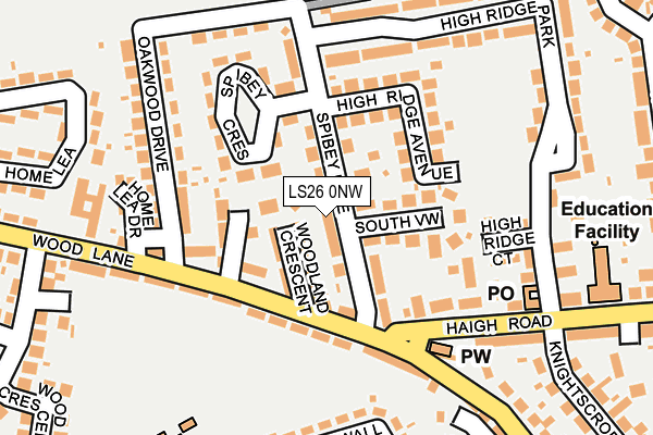 LS26 0NW map - OS OpenMap – Local (Ordnance Survey)