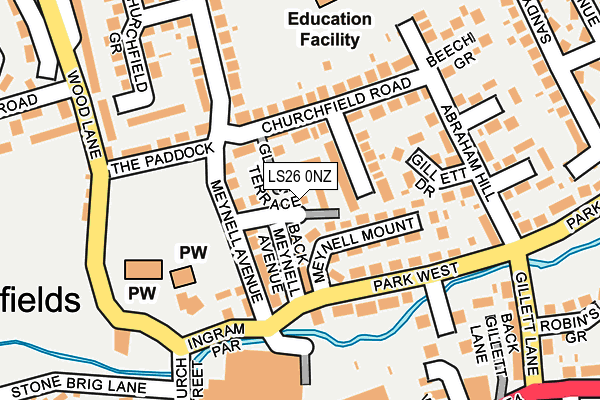 LS26 0NZ map - OS OpenMap – Local (Ordnance Survey)