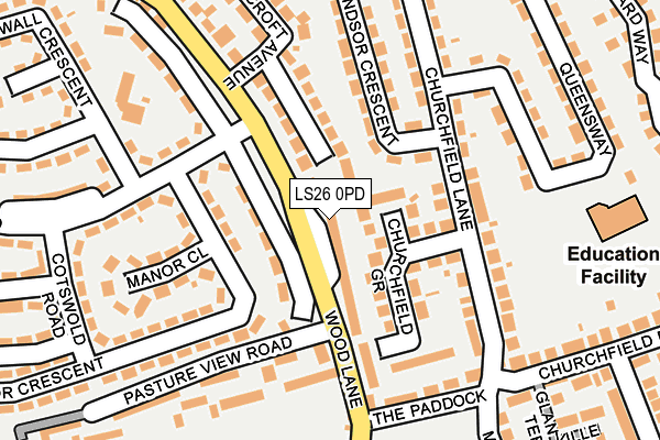 LS26 0PD map - OS OpenMap – Local (Ordnance Survey)