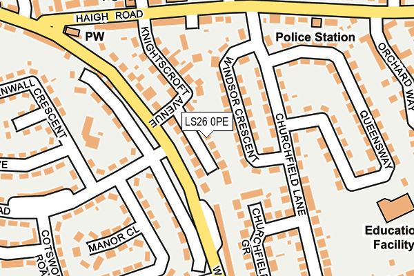 LS26 0PE map - OS OpenMap – Local (Ordnance Survey)