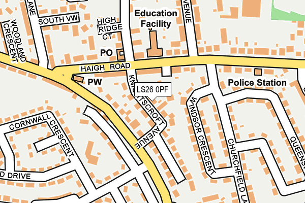 LS26 0PF map - OS OpenMap – Local (Ordnance Survey)