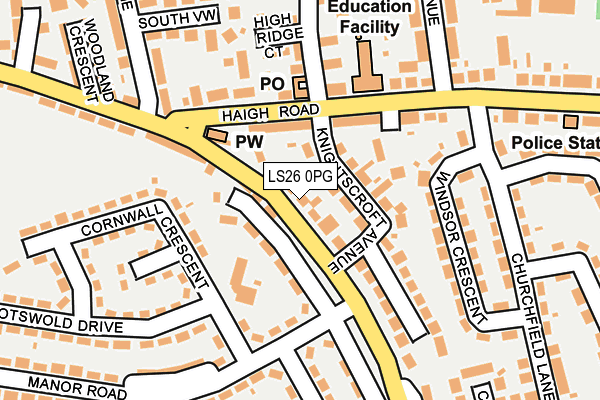 LS26 0PG map - OS OpenMap – Local (Ordnance Survey)