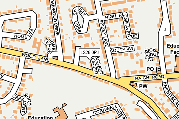 LS26 0PJ map - OS OpenMap – Local (Ordnance Survey)