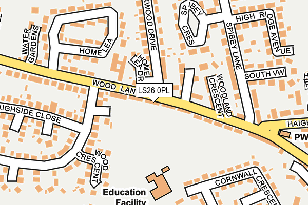 LS26 0PL map - OS OpenMap – Local (Ordnance Survey)