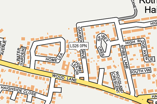 LS26 0PN map - OS OpenMap – Local (Ordnance Survey)