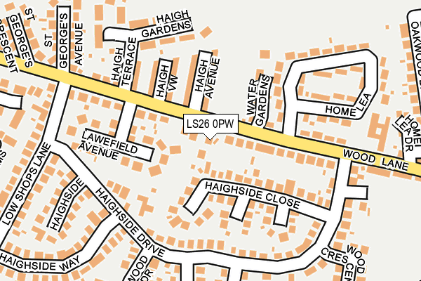 LS26 0PW map - OS OpenMap – Local (Ordnance Survey)