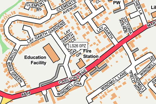 LS26 0PZ map - OS OpenMap – Local (Ordnance Survey)