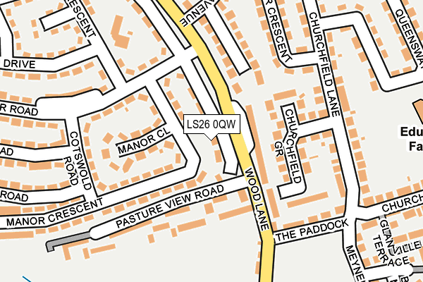 LS26 0QW map - OS OpenMap – Local (Ordnance Survey)