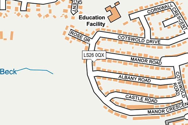 LS26 0QX map - OS OpenMap – Local (Ordnance Survey)