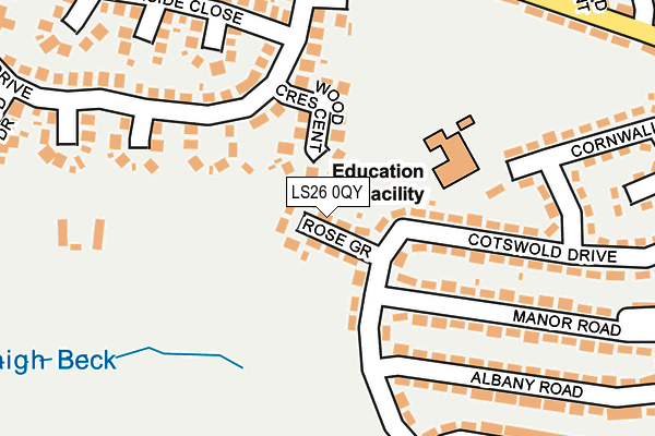 LS26 0QY map - OS OpenMap – Local (Ordnance Survey)