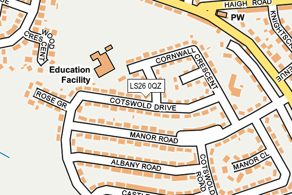 LS26 0QZ map - OS OpenMap – Local (Ordnance Survey)