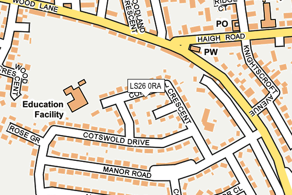 LS26 0RA map - OS OpenMap – Local (Ordnance Survey)