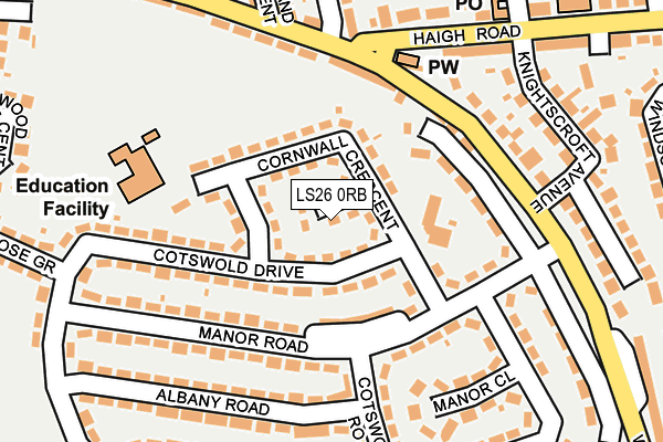 LS26 0RB map - OS OpenMap – Local (Ordnance Survey)