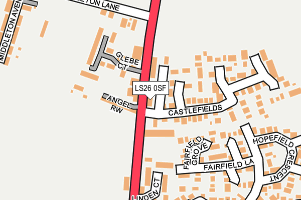 LS26 0SF map - OS OpenMap – Local (Ordnance Survey)
