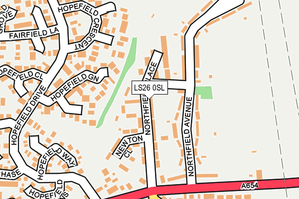 LS26 0SL map - OS OpenMap – Local (Ordnance Survey)