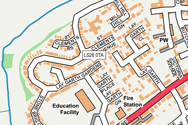 LS26 0TA map - OS OpenMap – Local (Ordnance Survey)