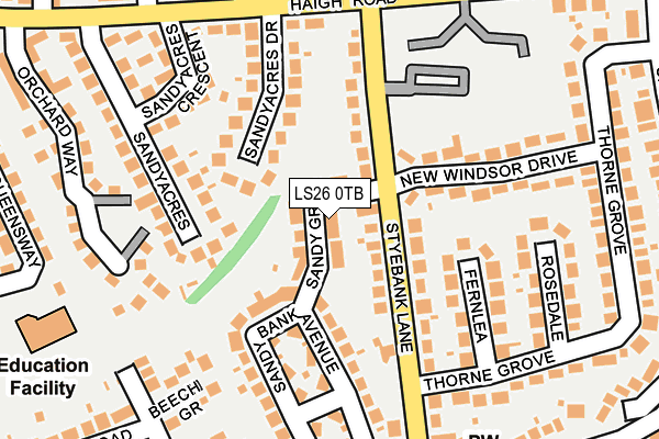 LS26 0TB map - OS OpenMap – Local (Ordnance Survey)