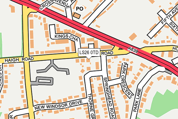 LS26 0TD map - OS OpenMap – Local (Ordnance Survey)