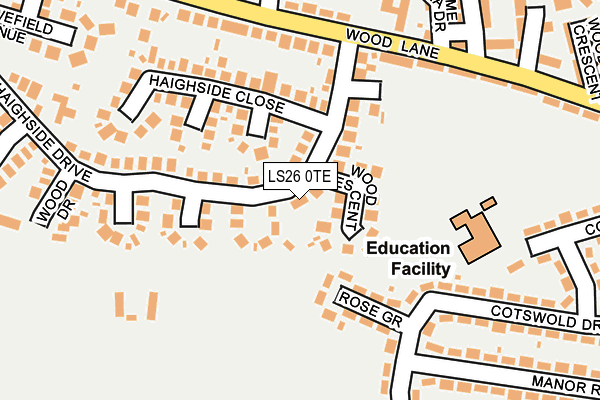 LS26 0TE map - OS OpenMap – Local (Ordnance Survey)