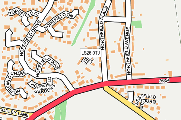 LS26 0TJ map - OS OpenMap – Local (Ordnance Survey)