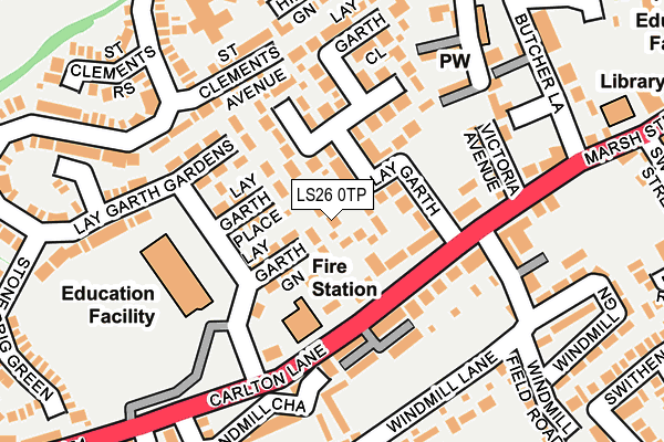 LS26 0TP map - OS OpenMap – Local (Ordnance Survey)