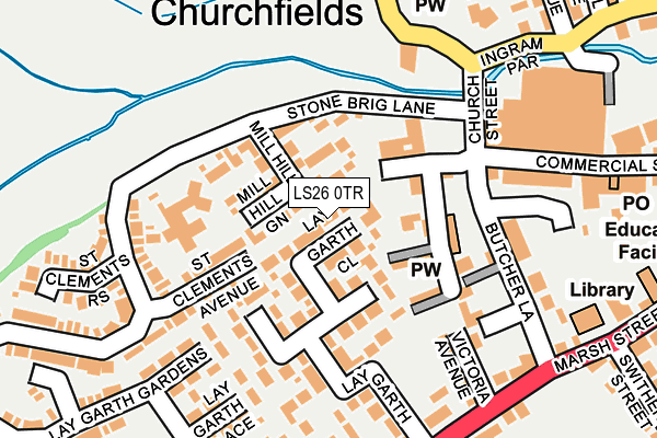 LS26 0TR map - OS OpenMap – Local (Ordnance Survey)