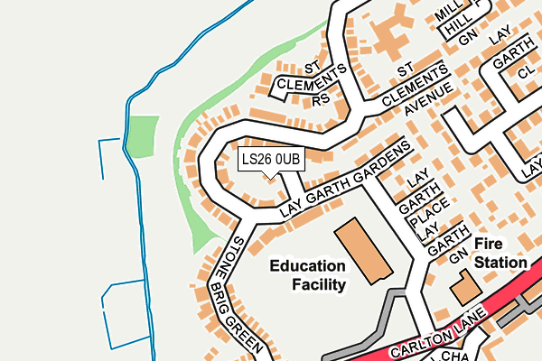 LS26 0UB map - OS OpenMap – Local (Ordnance Survey)