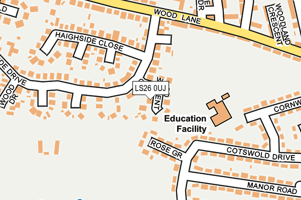 LS26 0UJ map - OS OpenMap – Local (Ordnance Survey)