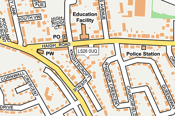 LS26 0UQ map - OS OpenMap – Local (Ordnance Survey)