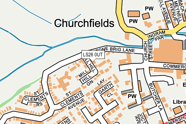 LS26 0UT map - OS OpenMap – Local (Ordnance Survey)