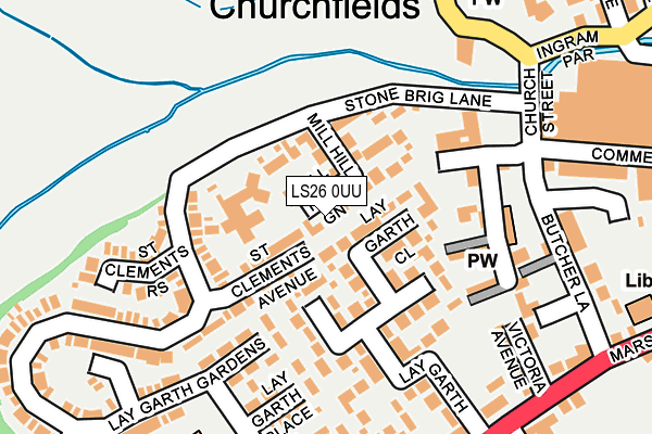 LS26 0UU map - OS OpenMap – Local (Ordnance Survey)