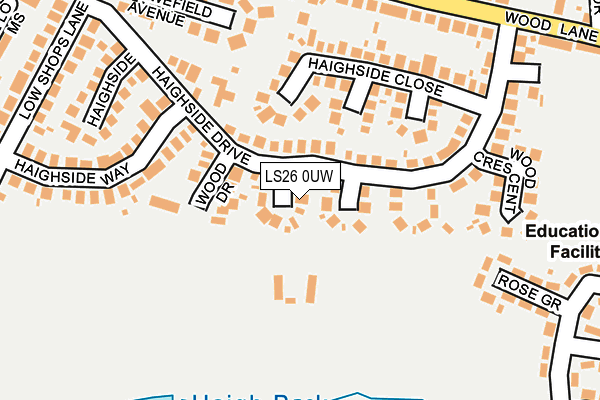 LS26 0UW map - OS OpenMap – Local (Ordnance Survey)