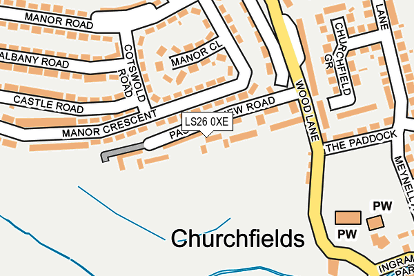 LS26 0XE map - OS OpenMap – Local (Ordnance Survey)