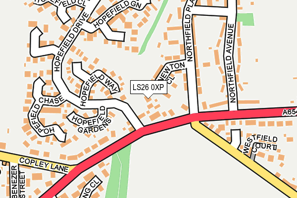 LS26 0XP map - OS OpenMap – Local (Ordnance Survey)