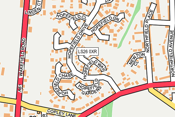 LS26 0XR map - OS OpenMap – Local (Ordnance Survey)