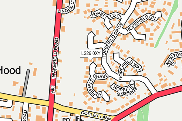 LS26 0XY map - OS OpenMap – Local (Ordnance Survey)