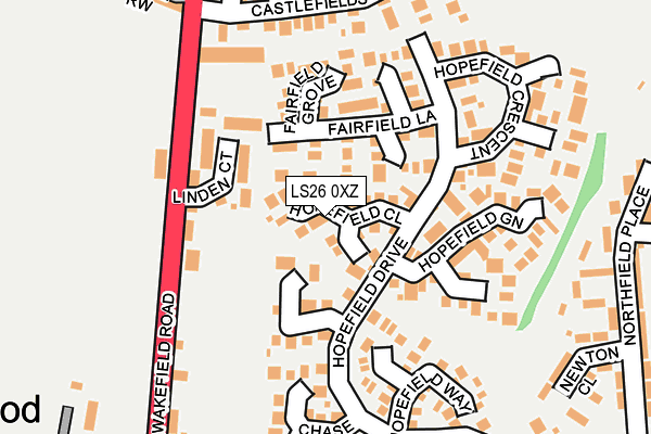 LS26 0XZ map - OS OpenMap – Local (Ordnance Survey)