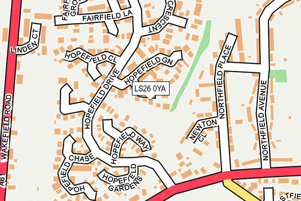 LS26 0YA map - OS OpenMap – Local (Ordnance Survey)
