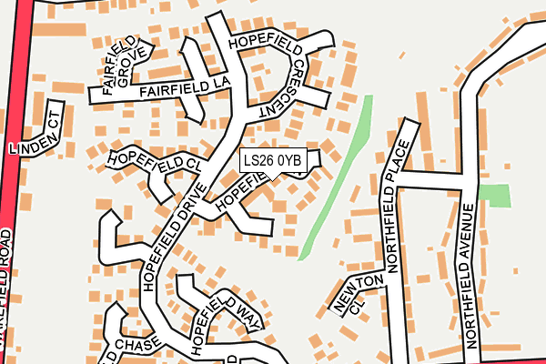 LS26 0YB map - OS OpenMap – Local (Ordnance Survey)