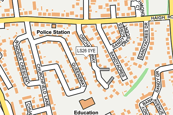 LS26 0YE map - OS OpenMap – Local (Ordnance Survey)