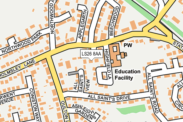 LS26 8AA map - OS OpenMap – Local (Ordnance Survey)