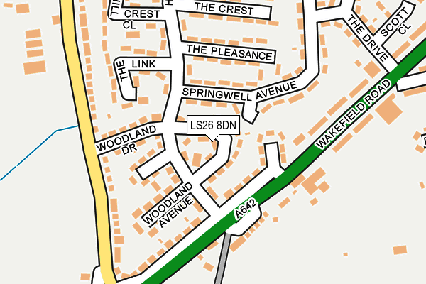 LS26 8DN map - OS OpenMap – Local (Ordnance Survey)